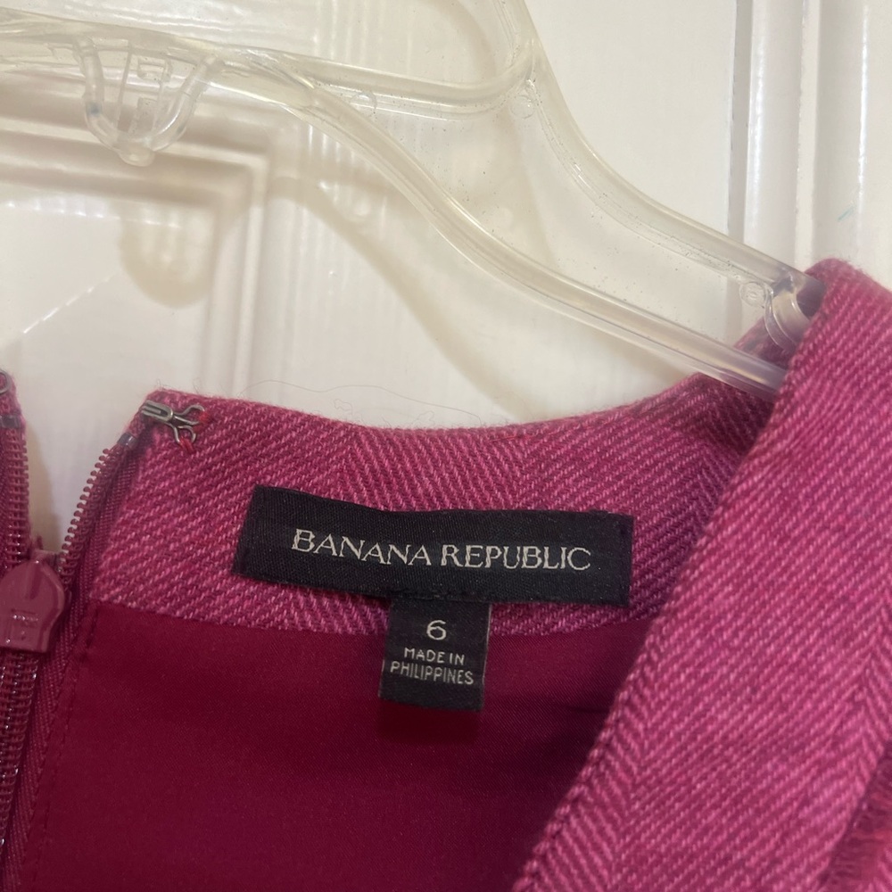 Banana Republic Herringbone Fringe 6 Wool blend office work Sheath‎ Dress smart - Picture 6 of 10